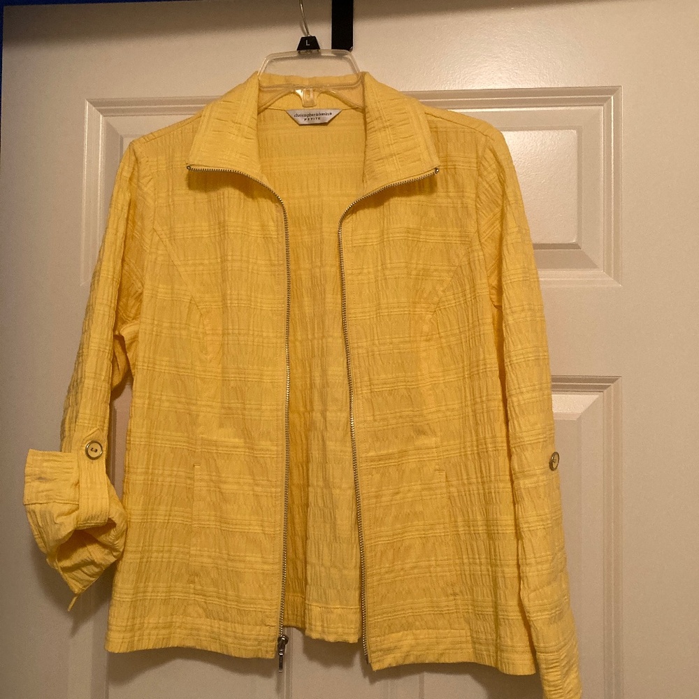 Christopher and Banks Yellow Seersucker Jacket PM